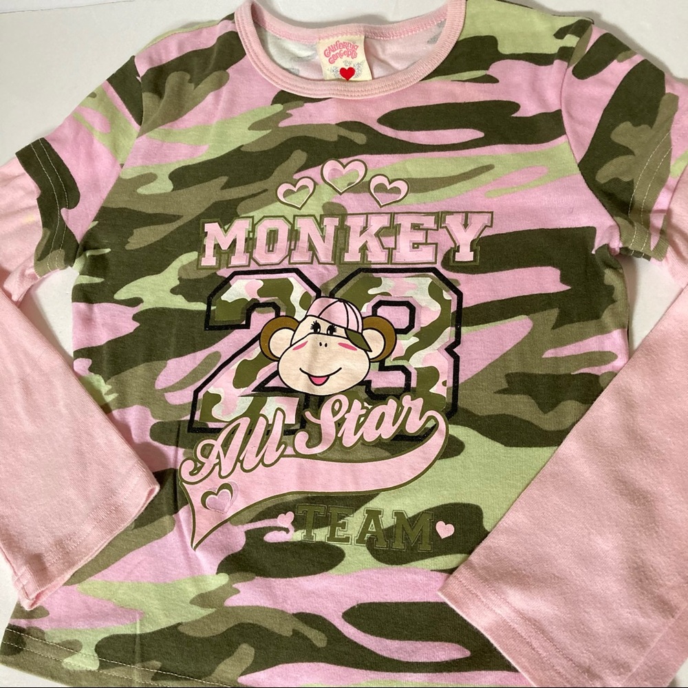 Girl’s Long Sleeve Camouflage Graphic Tee